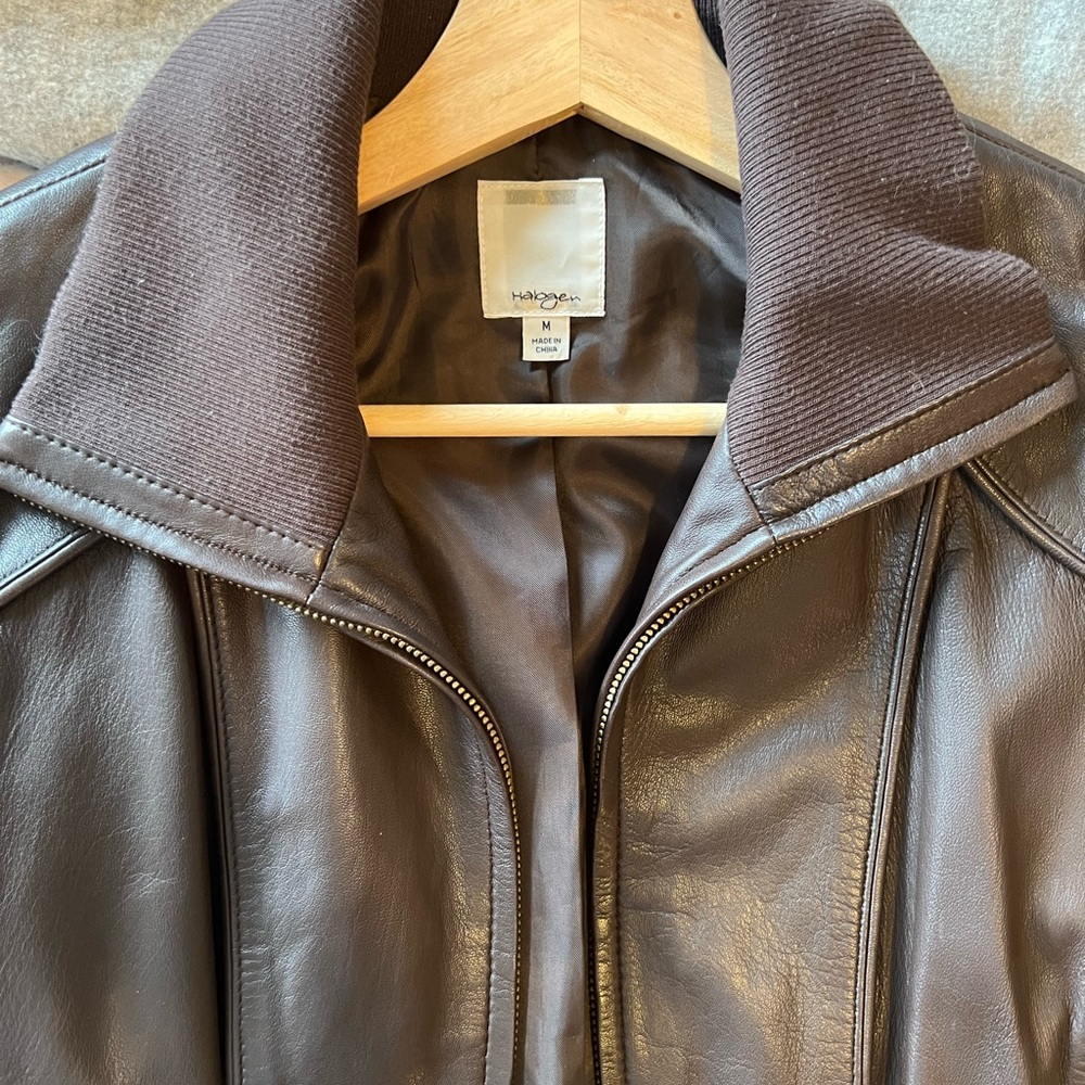 Brown Leather Jacket Womens size Medium - Picture 2 of 7